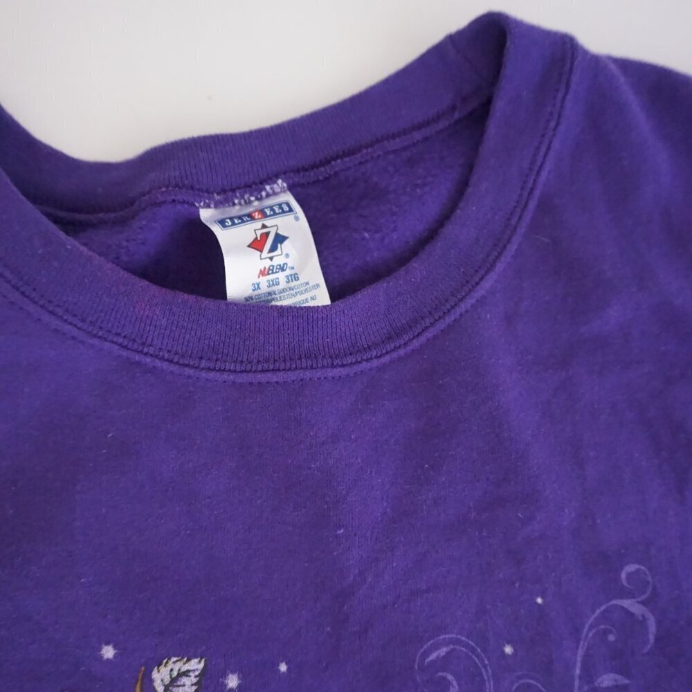 VTG Jerzees Purple Graphic Tree Nature Print Whimsical Eclectic Grandpa 3X - Picture 8 of 9